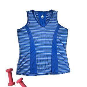 Bolle Athletic Tank Top Wmn L 12 14 Performance Sport Pickleball Striped Workout